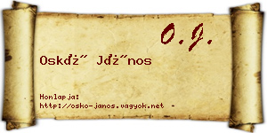 Oskó János névjegykártya