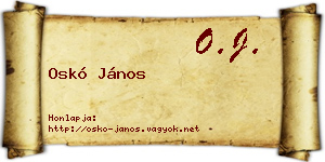 Oskó János névjegykártya